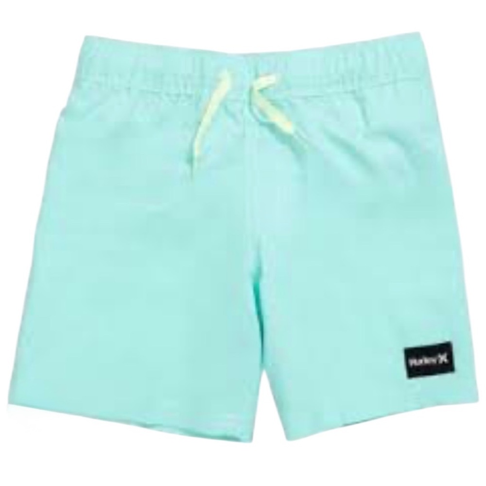 NWT Hurley Boys Green Glow Swim Trunks with liner‎